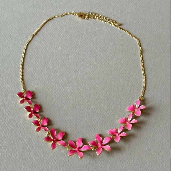 Pink Floral Necklace A835 - Picture 2 of 4